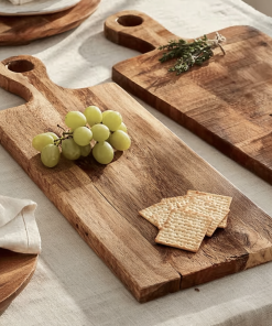 Rustic Wooden Serving Board with Handle – Handmade Charcuterie & Cheese Board