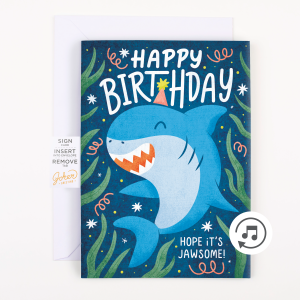 Endless Baby Shark Birthday Card with Glitter