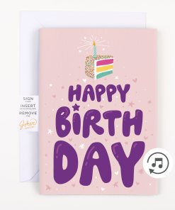 Endless Birthday Cake Card with Glitter