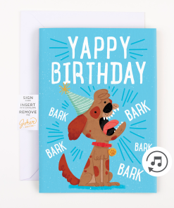 Endless Barking Birthday Card with Glitter