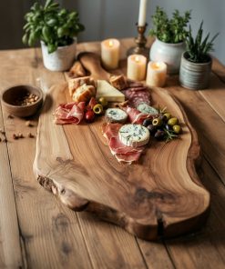 Handcrafted Live Edge Charcuterie Board – Solid Wood Serving Tray & Rustic Cheese Board