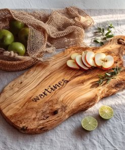 Rustic Live Edge Wood Charcuterie Board – Handmade Cheese & Meat Serving Platter