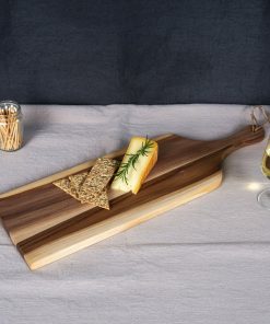 Rustic Wooden Cutting Board with Rope Handle – Handmade Serving Board