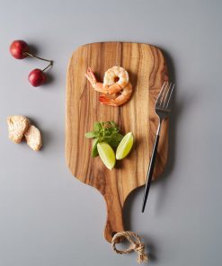 Handcrafted Wooden Cutting Board with Handle & Rope – Rustic Serving Board