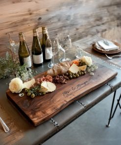 Personalized Live Edge Charcuterie Board – Handmade Solid Wood Cheese & Serving Tray
